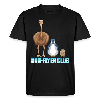 Non Flyer Club - Oiseau d’autruche Pingouin Kiwi Vogel - T-shirt Premium bio Homme - noir - Devant - Nico (187cm)