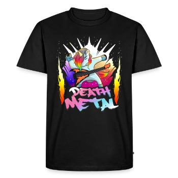 Death metal unicorn stage with rainbow fireworks - Men's Premium Organic T-Shirt - black - Front - Nico (187cm)