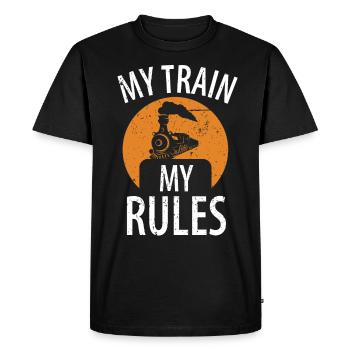 Train railroad railroad workers trains locomotive driver - Men's Premium Organic T-Shirt - black - Front - Nico (187cm)