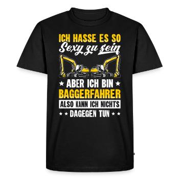 Baggerfahrer Beruf Baggerführer Geschenk Lustig - Männer Premium Bio T-Shirt - Schwarz - Vorne - Nico (187cm)