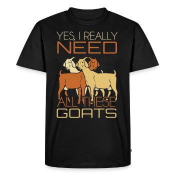 Goats goat lovers kid farm farm barn - Men's Premium Organic T-Shirt - black - Front - Nico (187cm)