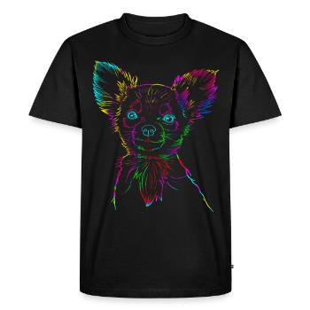 Chihuahua Longhair Chiwawa - T-shirt Premium bio Homme - noir - Devant - Nico (187cm)