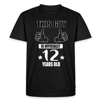 12th birthday boys 12 years old gift - Men's Premium Organic T-Shirt - black - Front - Nico (187cm)