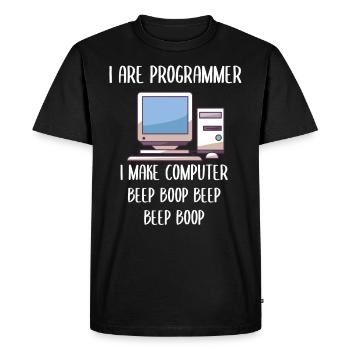 I are programmer programming - Men's Premium Organic T-Shirt - black - Front - Nico (187cm)