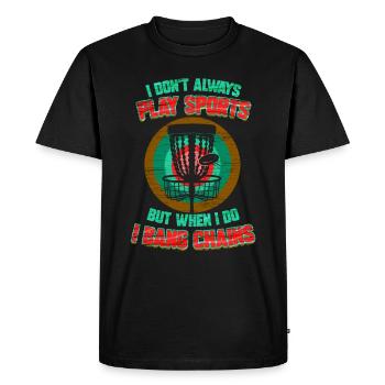 I Bang Chains - Cadeau de conception drôle de disque de golf - T-shirt Premium bio Homme - noir - Devant - Nico (187cm)