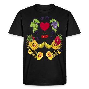Fruits sains Fruits Végétaliens Aliments à base de fruits Vitamines - T-shirt Premium bio Homme - noir - Devant - Nico (187cm)