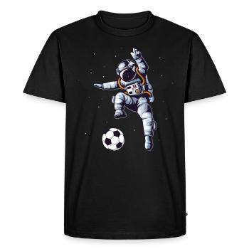 Astronaute de football en fan de joueur de football de l'espace - T-shirt Premium bio Homme - noir - Devant - Nico (187cm)