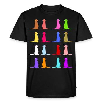 Meerkat colorful retro design - Men's Premium Organic T-Shirt - black - Front - Nico (187cm)