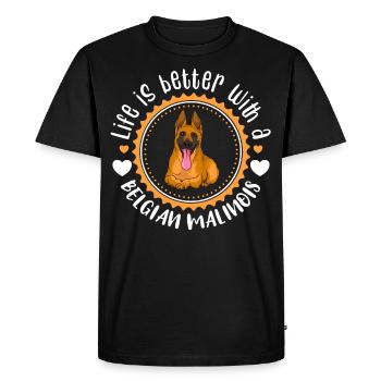 Chien de berger belge malinois - T-shirt Premium bio Homme - noir - Devant - Nico (187cm)