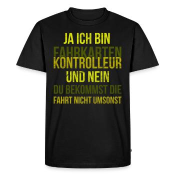 Fahrkartenkontrolleur in U-Bahn Zug Straßenbahn - Männer Premium Bio T-Shirt - Schwarz - Vorne - Nico (187cm)