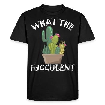 cute Kawaii Cactus Succulents What the Fucculent - T-shirt Premium bio Homme - noir - Devant - Nico (187cm)