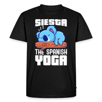 Siesta the Spanish Yoga - Men's Premium Organic T-Shirt - black - Front - Nico (187cm)