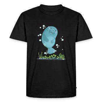 Doux lamantin lamantin lamantin cadeau Dugong - T-shirt Premium bio Homme - noir - Devant - Nico (187cm)