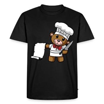Chef Cuisine Restaurant Chef gastronomique Chefs Teddy - T-shirt Premium bio Homme - noir - Devant - Nico (187cm)