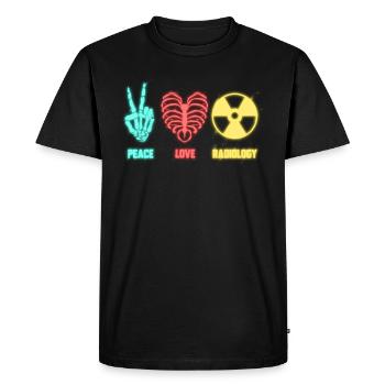 Radiologues et techniciens en radiologie Peace Love - T-shirt Premium bio Homme - noir - Devant - Nico (187cm)