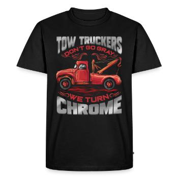 Tow Truckers turn Gray - Towing Service Gift - Men's Premium Organic T-Shirt - black - Front - Nico (187cm)