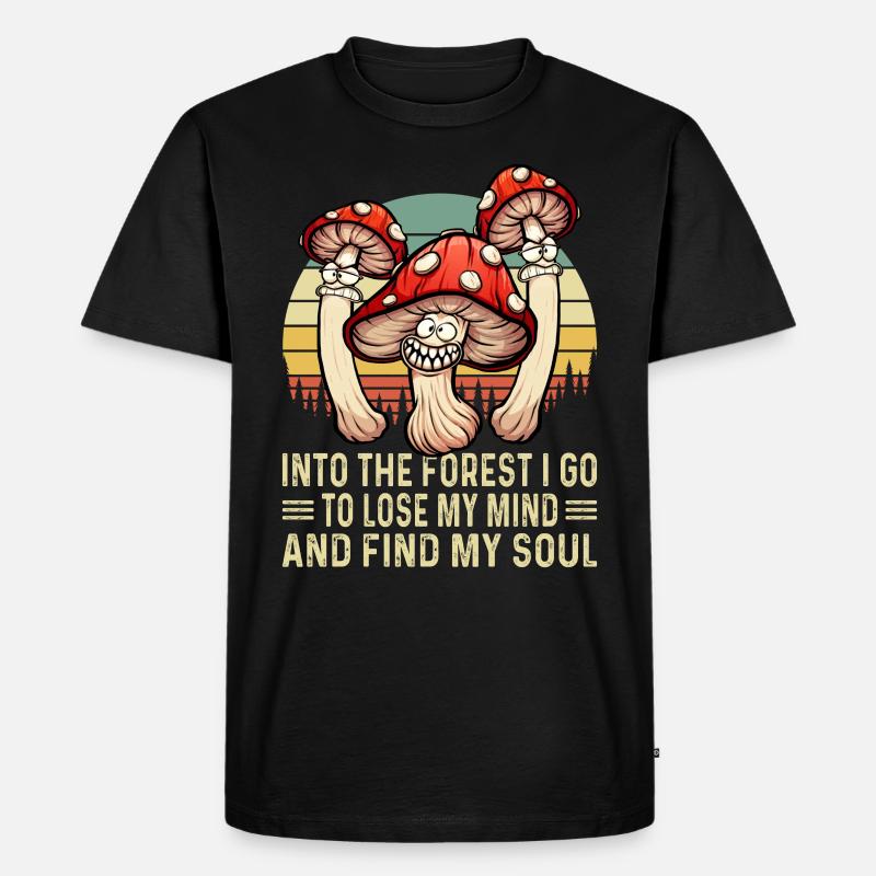 Magic Mushrooms Psychedelisch Drogen Halluzinogen - Männer Premium Bio T-Shirt - Schwarz