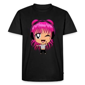 Anime, jeux, jeu, jouer, musique, émoticônes, fille - T-shirt Premium bio Homme - noir - Devant - Nico (187cm)