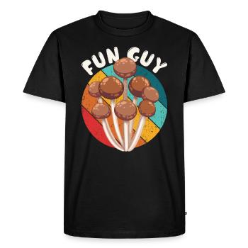 Fun Guy - Fungi Pun Mushrooms Mushroom Hunter - Men's Premium Organic T-Shirt - black - Front - Nico (187cm)