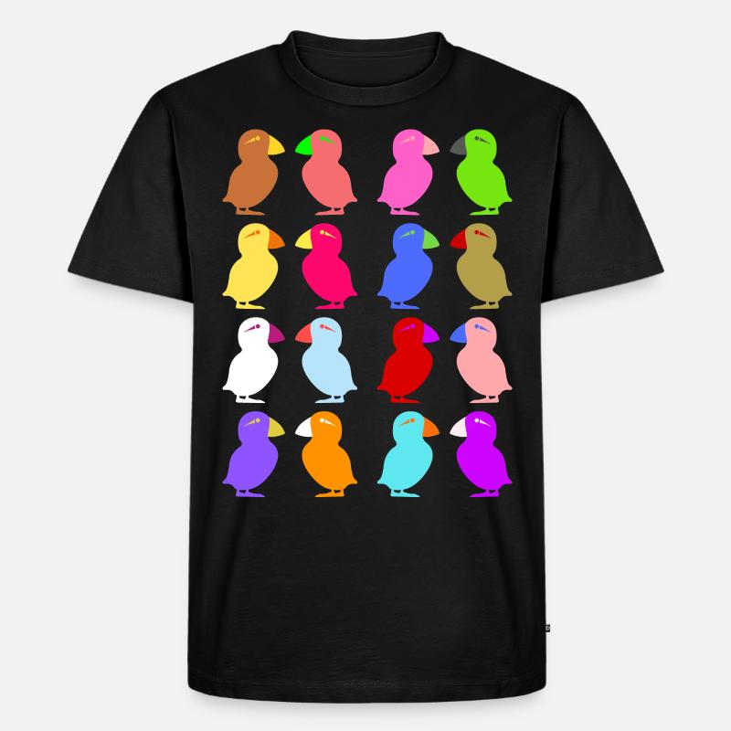 Puffin Perroquets graphiques mignons - T-shirt Premium bio Homme - noir