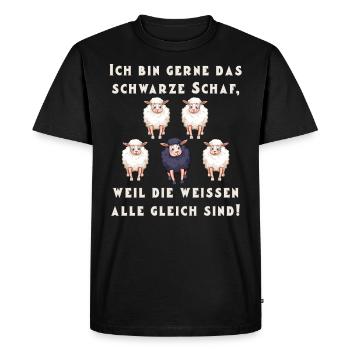 Ich bin gerne das schwarze Schaf - Männer Premium Bio T-Shirt - Schwarz - Vorne - Nico (187cm)