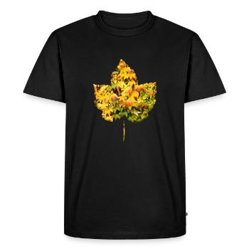Feuille de feuillage remplie de feuilles Automne simple, belle - T-shirt Premium bio Homme - noir - Devant - Nico (187cm)