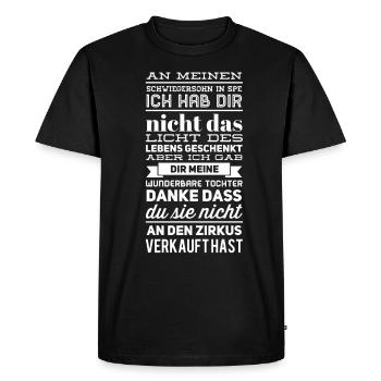 Schwiegersohn witziger Spruch - Männer Premium Bio T-Shirt - Schwarz - Vorne - Nico (187cm)