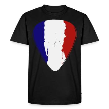 France Guitar Pick Flag Guitarist - T-shirt Premium bio Homme - noir - Devant - Nico (187cm)