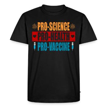Vaccination Pro Science Pro Health Pro Vaccine - T-shirt Premium bio Homme - noir - Devant - Nico (187cm)
