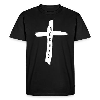 Techno music My religion - Men's Premium Organic T-Shirt - black - Front - Nico (187cm)