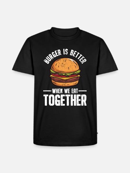 Funny fast food burger hamburger cheeseburger - Men's Premium Organic T-Shirt - black
