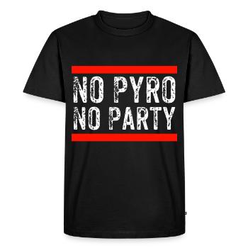 No Pyro No Party - Men's Premium Organic T-Shirt - black - Front - Nico (187cm)