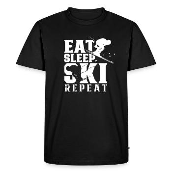 Eat Sleep Ski Repeat Skis de ski - T-shirt Premium bio Homme - noir - Devant - Nico (187cm)