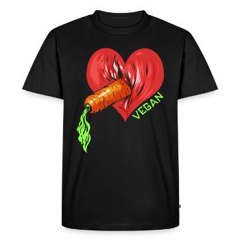 Vegan Heart Carrot Vagina - Vegan Gift - Men's Premium Organic T-Shirt - black - Front - Nico (187cm)