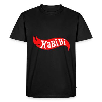 Habibi chérie aime chérie - T-shirt Premium bio Homme - noir - Devant - Nico (187cm)