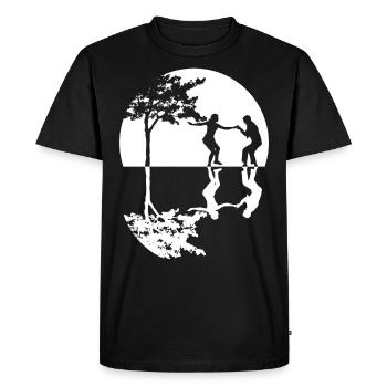 Boogie Woogie dance moon mirroring - Men's Premium Organic T-Shirt - black - Front - Nico (187cm)