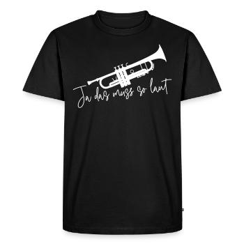 Trompete Laut Musiker Konzert Trompeter - Männer Premium Bio T-Shirt - Schwarz - Vorne - Nico (187cm)