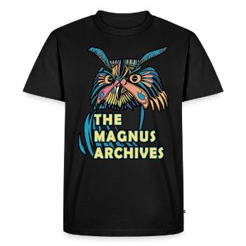 The Magnus Archives Owl Design - Men's Premium Organic T-Shirt - black - Front - Nico (187cm)