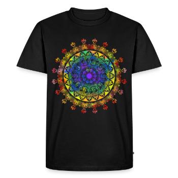 Mandala spirituel avec ornements indiens - T-shirt Premium bio Homme - noir - Devant - Nico (187cm)
