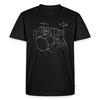 Cadeau de croquis de kit de batterie de batteur - T-shirt Premium bio Homme - noir - Devant - Nico (187cm)
