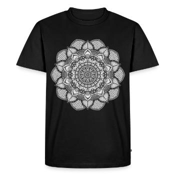 Mandala fleur de vie comme cadeau spirituel - T-shirt Premium bio Homme - noir - Devant - Nico (187cm)