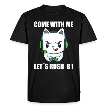 Rush B Gamer saying - Men's Premium Organic T-Shirt - black - Front - Nico (187cm)