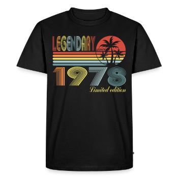 Légendaire depuis 1978 - 42e cadeau d'anniversaire - T-shirt Premium bio Homme - noir - Devant - Nico (187cm)