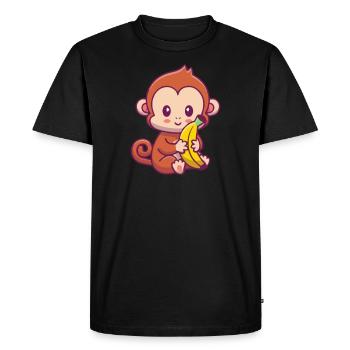 Baby monkey banana cute monkey - Men's Premium Organic T-Shirt - black - Front - Nico (187cm)