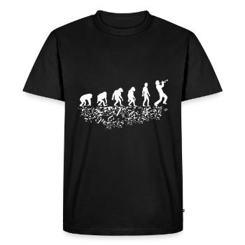 Evolution avec un trompettiste - T-shirt Premium bio Homme - noir - Devant - Nico (187cm)
