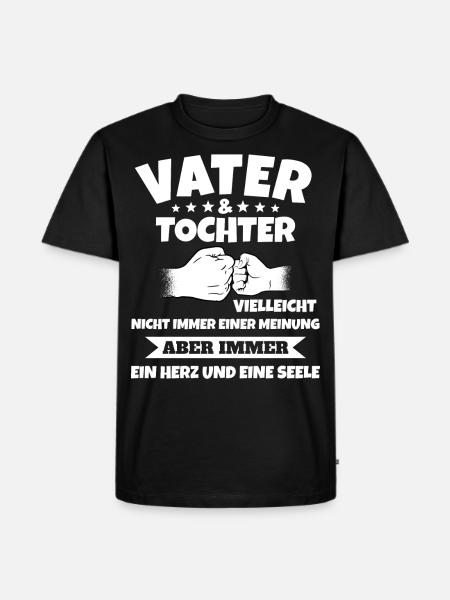 Vater Tochter Geschenkidee - Männer Premium Bio T-Shirt - Schwarz