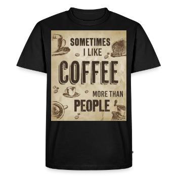 J'aime le café plus que les gens I Cafe Love Fun - T-shirt Premium bio Homme - noir - Devant - Nico (187cm)