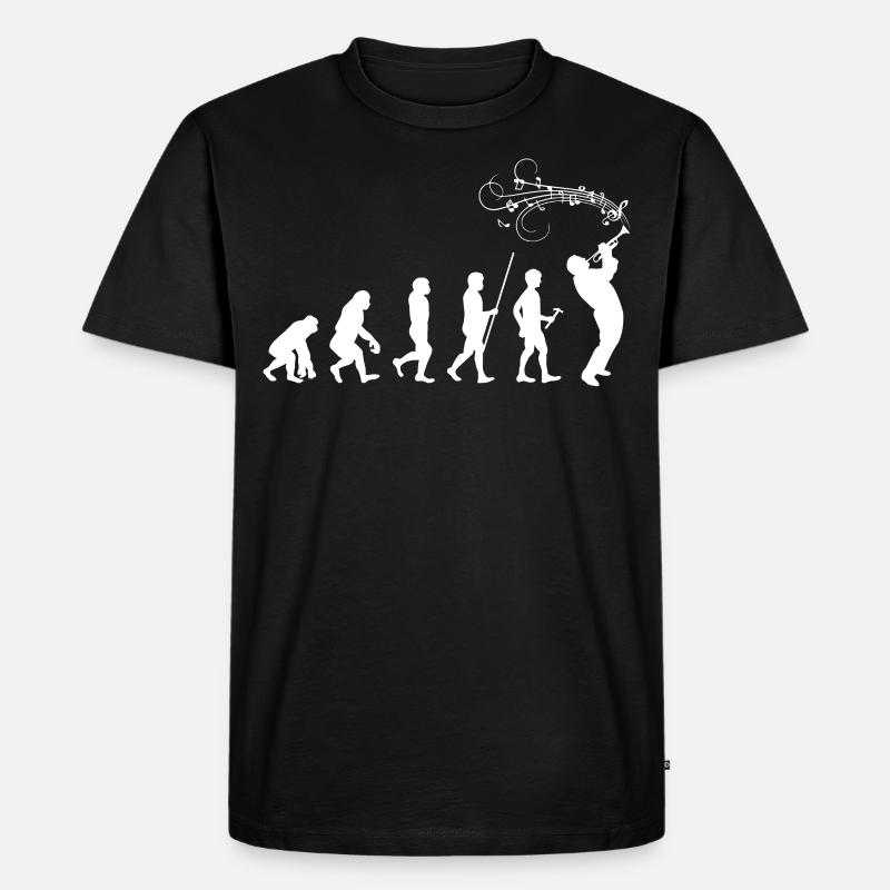 Trompete Evolution Musiker Blasinstrument - Männer Premium Bio T-Shirt - Schwarz