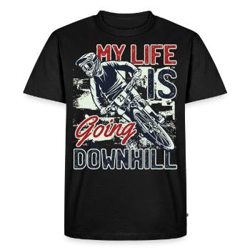 Descente Descente VTT Descente Vélo - T-shirt Premium bio Homme - noir - Devant - Nico (187cm)