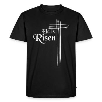 Easter, he is risen - easter, he is risen - Men's Premium Organic T-Shirt - black - Front - Nico (187cm)